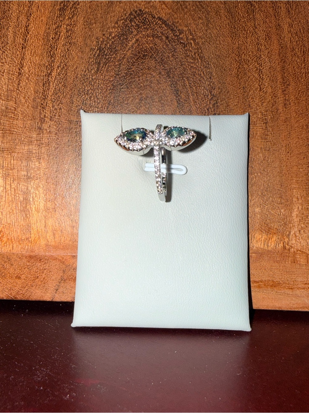 Double Marquise Mystic Topaz Halo Ring in Silver - Picture 2 of 3